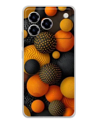 Чохол для ZTE Blade A76 з картинкою «Об'ємні помаранчеві сфери»