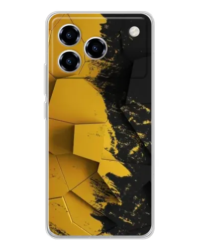 Чохол для ZTE Blade A76 з картинкою «Золоті уламки геометрії»