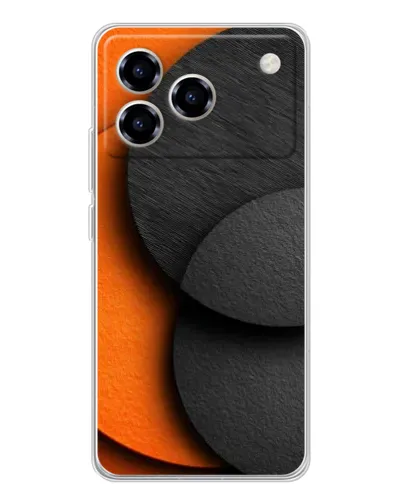 Чохол для ZTE Blade A76 з картинкою «Геометрія помаранчевих кіл»