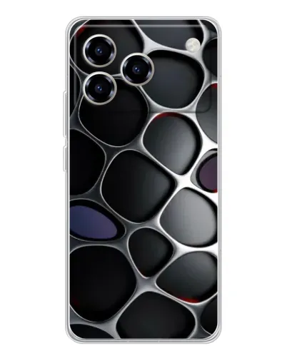 Чохол для ZTE Blade A76 з картинкою «Об'ємна темна решітка»