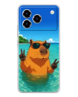 Чохол для ZTE Blade A76 з картинкою «Морська капібара»