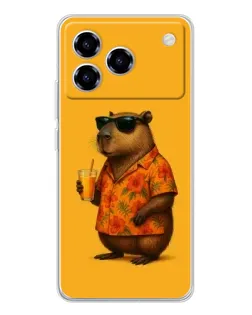 Чохол для ZTE Blade A76 з картинкою «Капібара на відпочинку»