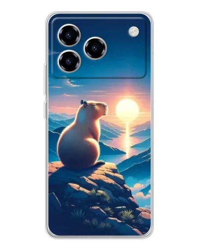 Чохол для ZTE Blade A76 з картинкою «Захід сонця з капібарою» Чохол для ZTE Blade A76 з картинкою «Захід сонця з капібарою»