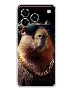 Чохол для ZTE Blade A76 з картинкою «Капібара золотий ланцюг»
