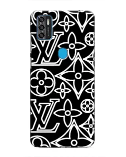 Чехол для ZTE Blade A7s 2020 с картинкой «Черно-белый узор LV»