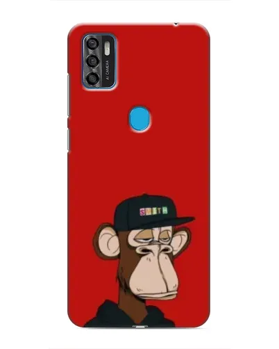 Чехол для ZTE Blade A7s 2020 с картинкой «Bored Ape — красный фон»