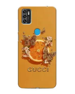 Чехол для ZTE Blade A7s 2020 с картинкой «Gucci — золотые бабочки»