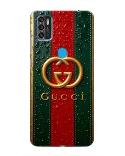 Чехол для ZTE Blade A7s 2020 с картинкой «Gucci — фирменная полоса и золото»