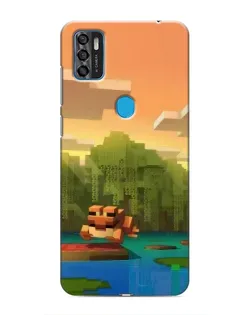 Чохол для ZTE Blade A7s 2020 з картинкою «Майнкрафт захід сонця»