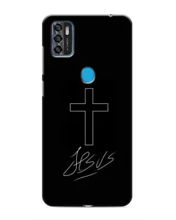 Чехол для ZTE Blade A7s 2020 с картинкой «Графический крест Jesus»