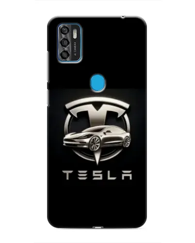 Чехол для ZTE Blade A7s 2020 с картинкой «Tesla — серебристое авто»