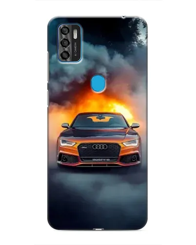 Чехол для ZTE Blade A7s 2020 с картинкой «Audi в огненном дыму»