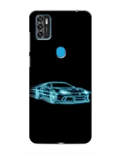 Чехол для ZTE Blade A7s 2020 с картинкой «Неоновый контур Lamborghini»