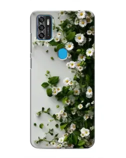 Чехол для ZTE Blade A7s 2020 с картинкой «Ветка мелких белых цветов»