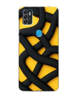 Чехол для ZTE Blade A7s 2020 с картинкой «Черное желтое переплетение»