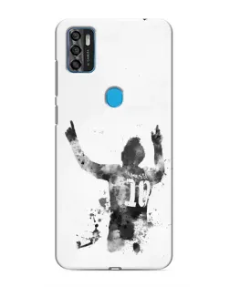 Чохол для ZTE Blade A7s 2020 з картинкою «Чорно-білий силует Мессі»