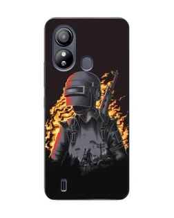 Чехол для ZTE Blade L220 с картинкой «PUBG — огненный силуэт»