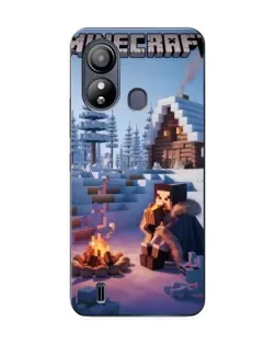 Чехол для ZTE Blade L220 с картинкой «Зимний Minecraft»