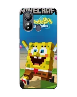Чехол для ZTE Blade L220 с картинкой «Губка Боб Minecraft»