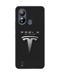 Чохол для ZTE Blade L220 з картинкою «Сталевий логотип Tesla»