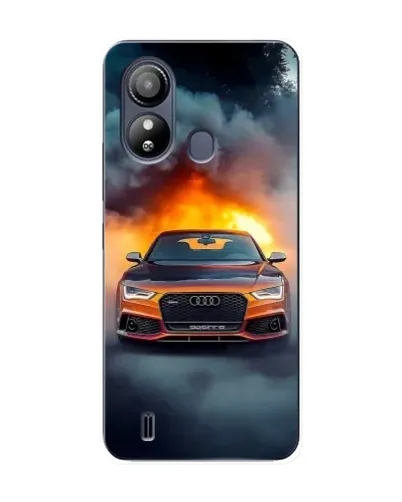 Чохол для ZTE Blade L220 з картинкою «Audi у вогняному диму»