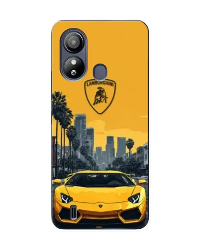 Чохол для ZTE Blade L220 з картинкою «Жовтий Lamborghini місто»