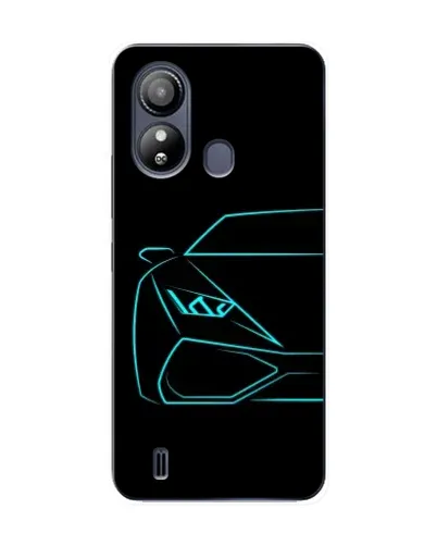 Чохол для ZTE Blade L220 з картинкою «Блакитний силует Lamborghini»