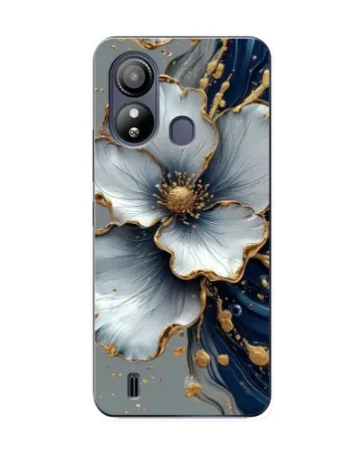 Чехол для ZTE Blade L220 с картинкой «Белый цветок и золотой флюид» Чехол для ZTE Blade L220 с картинкой «Белый цветок и золотой флюид»