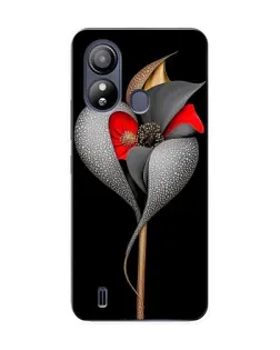 Чохол для ZTE Blade L220 з картинкою «Срібна фантазійна квітка»