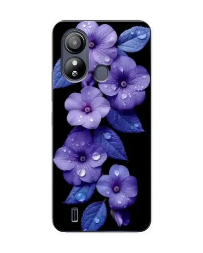 Чехол для ZTE Blade L220 с картинкой «Фиолетовые цветы с росою»