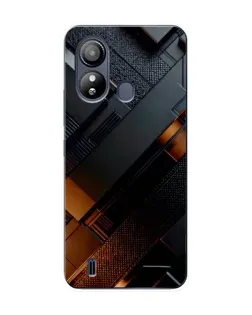 Чохол для ZTE Blade L220 з картинкою «Чорні геометричні блоки»