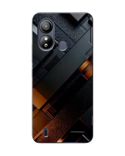 Чохол для ZTE Blade L220 з картинкою «Чорні геометричні блоки»