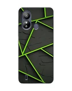 Чохол для ZTE Blade L220 з картинкою «Зелені геометричні лінії»