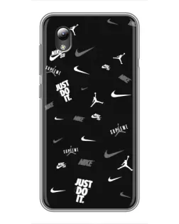 Чехол для ZTE Blade L8 с картинкой «Nike Black Pattern»