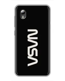 Чехол для ZTE Blade L8 с картинкой «NASA — вертикальный логотип»