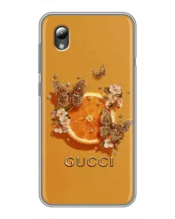 Чехол для ZTE Blade L8 с картинкой «Gucci — золотые бабочки»