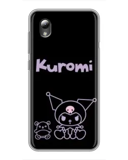 Чехол для ZTE Blade L8 с картинкой «Kuromi — черный минимализм»