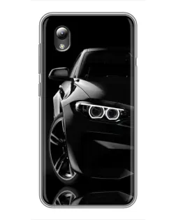 Чехол для ZTE Blade L8 с картинкой «Черная BMW — профиль»