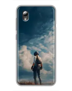 Чехол для ZTE Blade L8 с картинкой «Герой PUBG на скале»