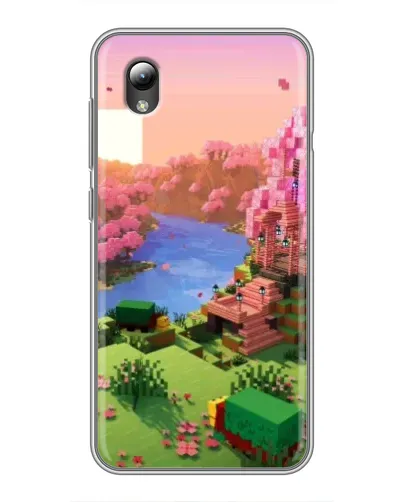 Чехол для ZTE Blade L8 с картинкой «Розовое дерево Minecraft»