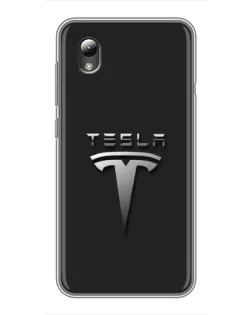 Чохол для ZTE Blade L8 з картинкою «Сталевий логотип Tesla»