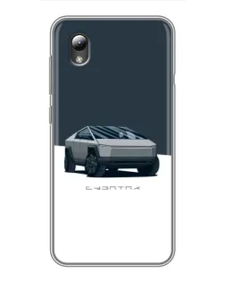 Чохол для ZTE Blade L8 з картинкою «Сріблястий Cybertruck Tesla»