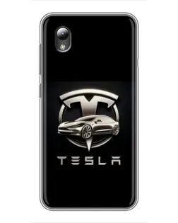 Чохол для ZTE Blade L8 з картинкою «Tesla — срібне авто»
