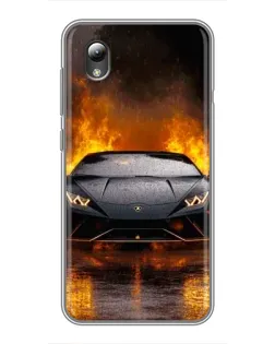 Чохол для ZTE Blade L8 з картинкою «Lamborghini у вогні»