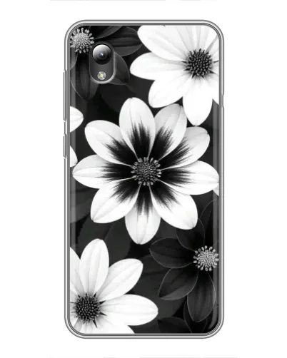 Чехол для ZTE Blade L8 с картинкой «Монохромные астры»