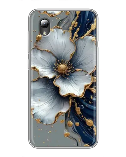 Чехол для ZTE Blade L8 с картинкой «Белый цветок и золотой флюид» Чехол для ZTE Blade L8 с картинкой «Белый цветок и золотой флюид»