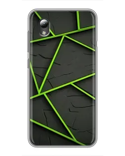 Чехол для ZTE Blade L8 с картинкой «Зеленые геометрические линии»