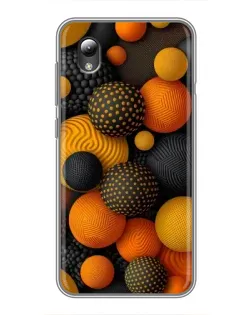 Чехол для ZTE Blade L8 с картинкой «Объемные оранжевые сферы»