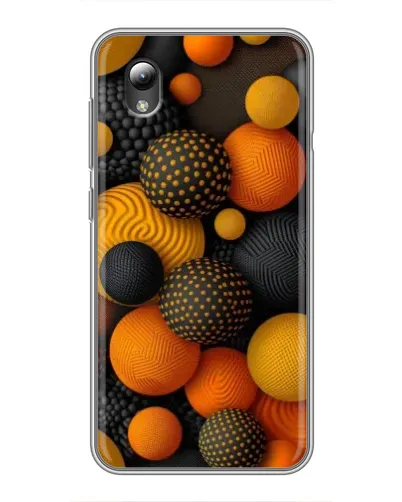 Чехол для ZTE Blade L8 с картинкой «Объемные оранжевые сферы»