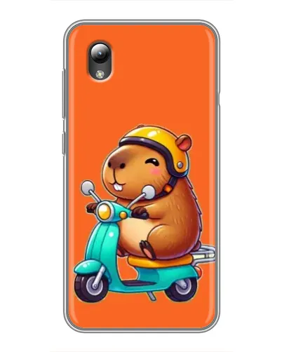 Чехол для ZTE Blade L8 с картинкой «Капибара на скутере»